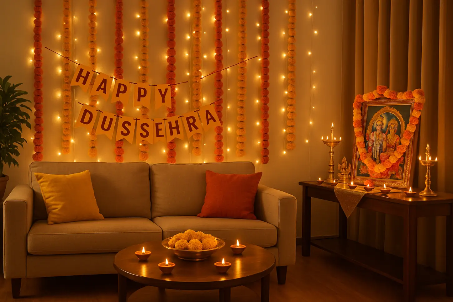 Festival vibes on the sofa: where blessings, lights and family time come together.